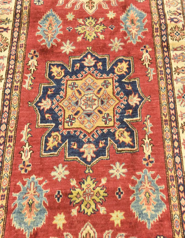Detail image of  4' x 5' 8  Hand Knotted Kazak Rug
