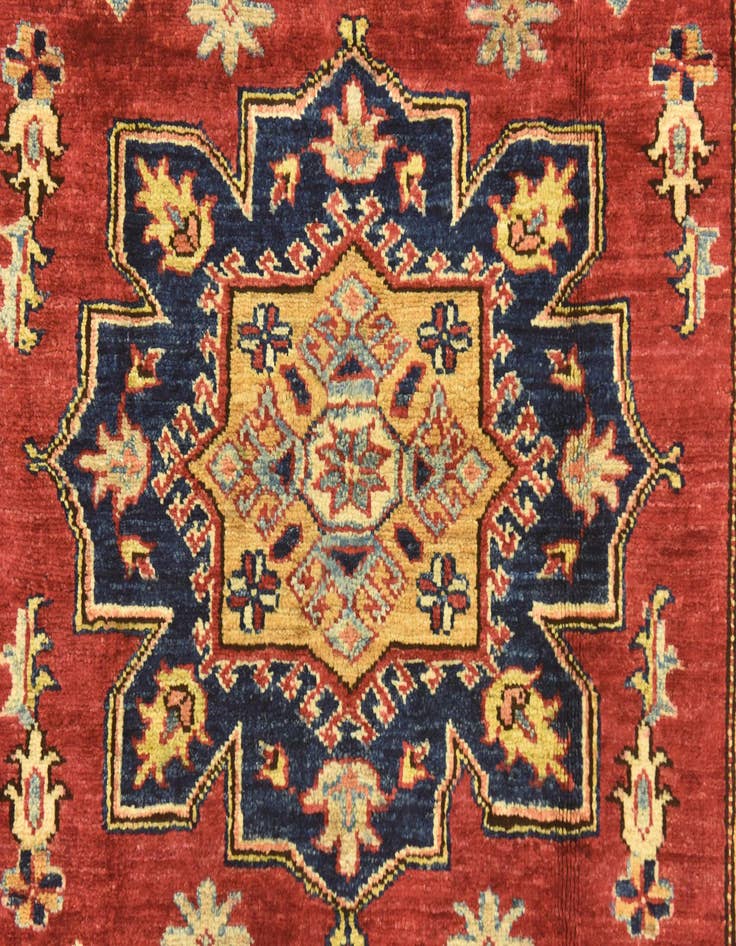 Detail image of  4' x 5' 8  Hand Knotted Kazak Rug