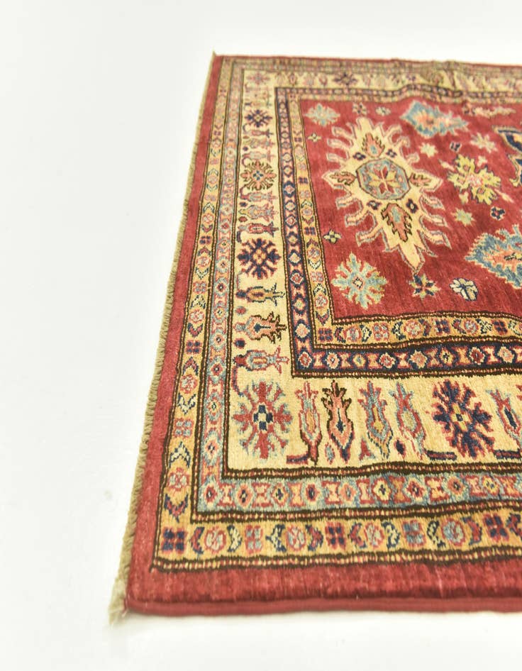 Detail image of  4' x 5' 8  Hand Knotted Kazak Rug