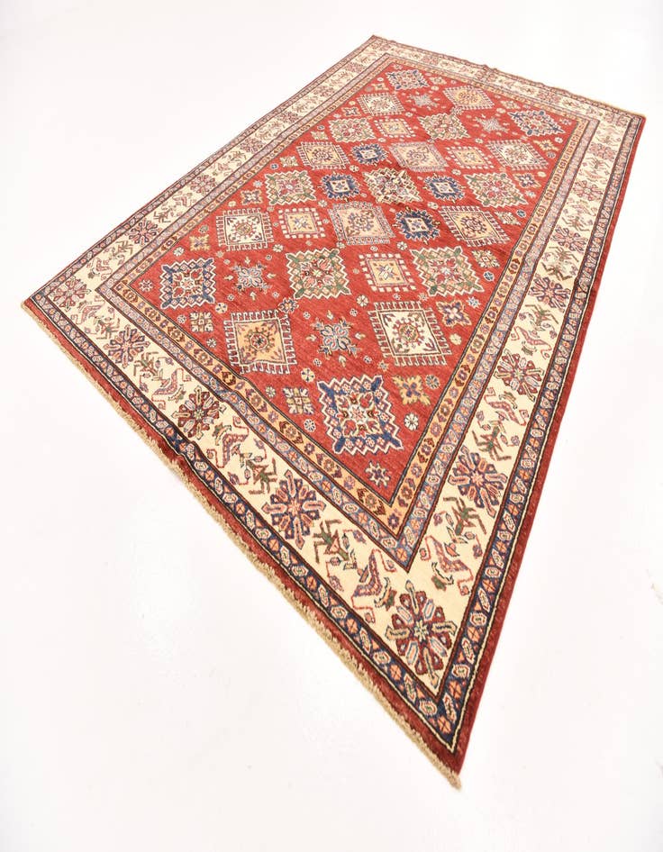 Detail image of  5' 7 x 8'  Hand Knotted Kazak Oriental Rug