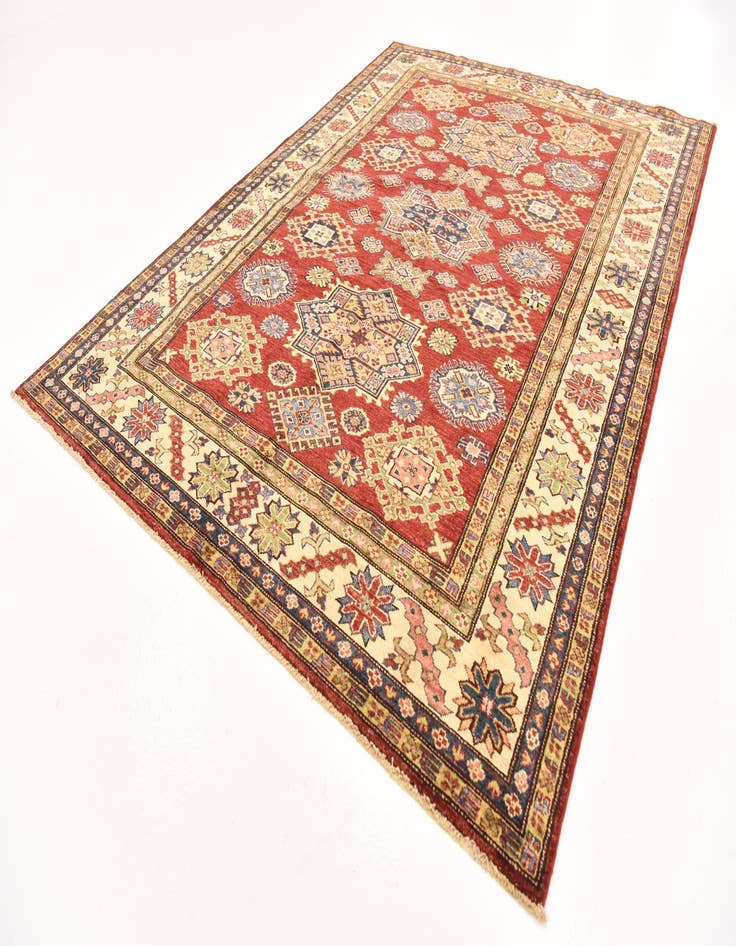 Detail image of  5' 11 x 8'  Hand Knotted Kazak Oriental Rug