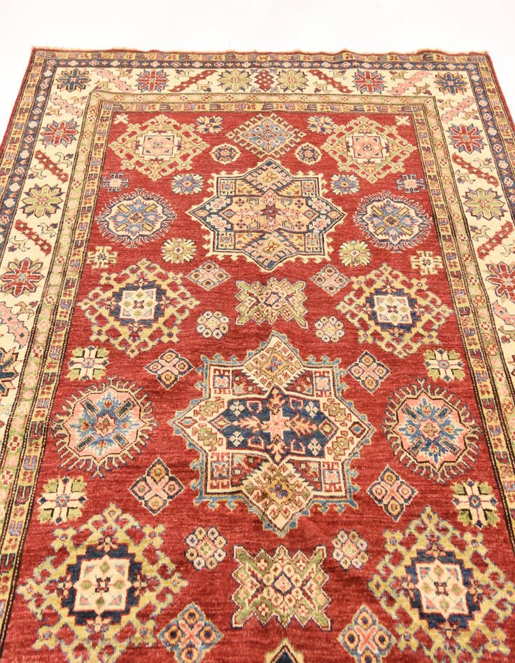 Detail image of  5' 11 x 8'  Hand Knotted Kazak Oriental Rug