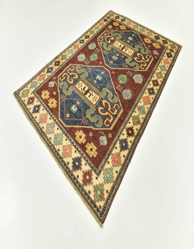 Detail image of  6' x 8' 7  Hand Knotted Kazak Oriental Rug