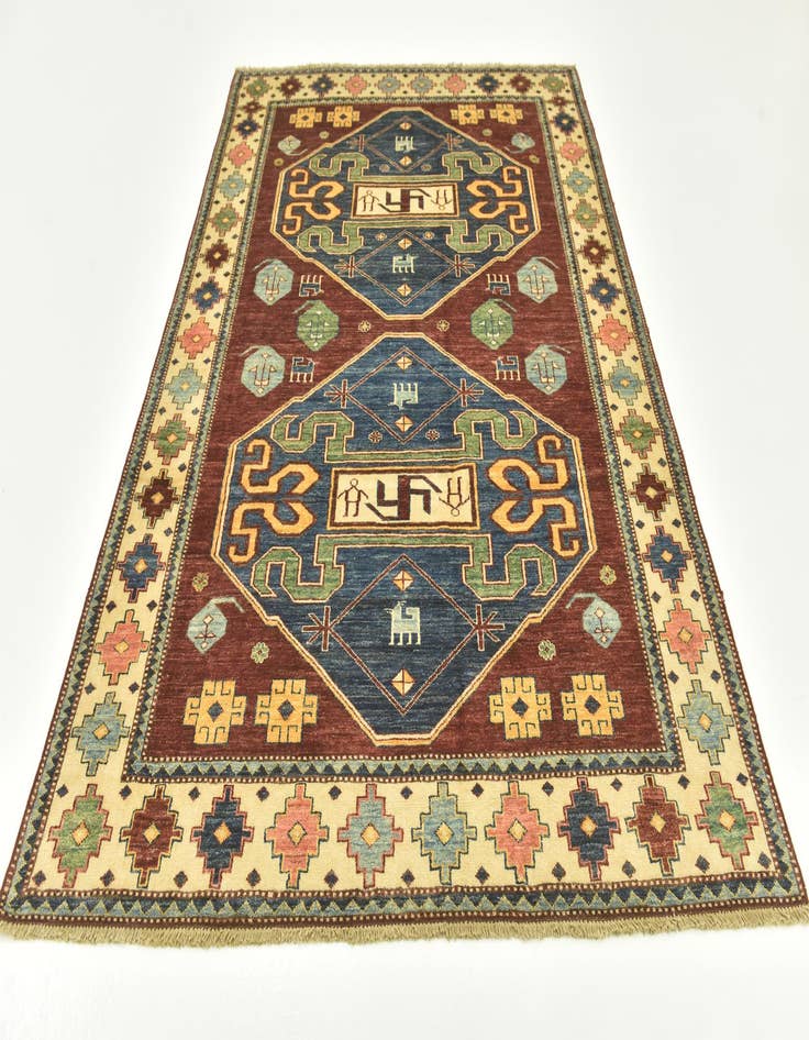 Detail image of  6' x 8' 7  Hand Knotted Kazak Oriental Rug