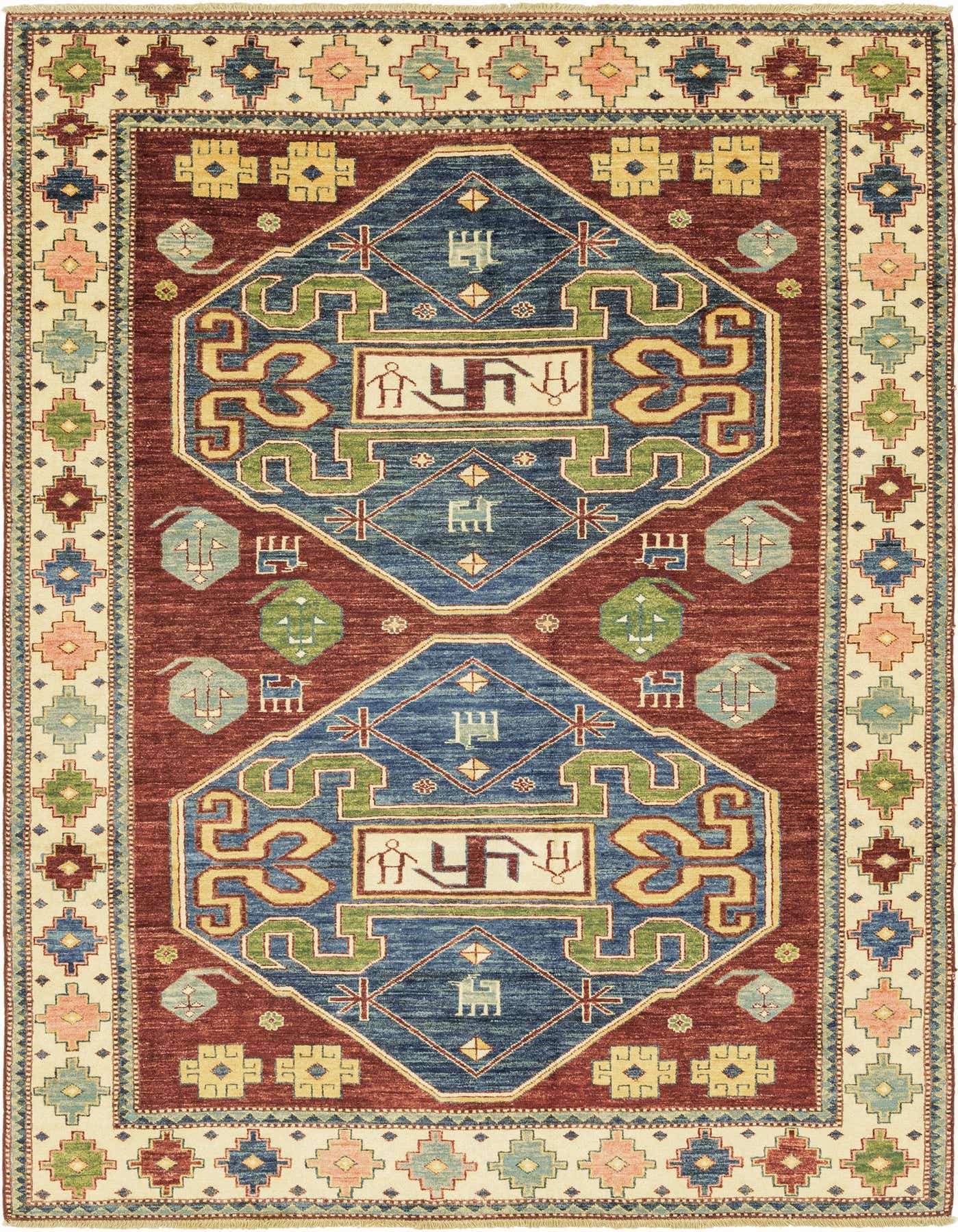 Primary image  6' x 8' 7  Hand Knotted Kazak Oriental Rug