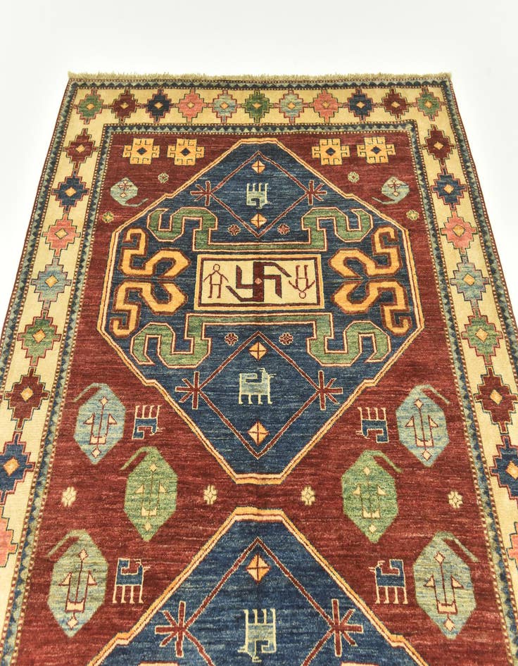 Detail image of  5' 8 x 8'  Hand Knotted Kazak Oriental Rug