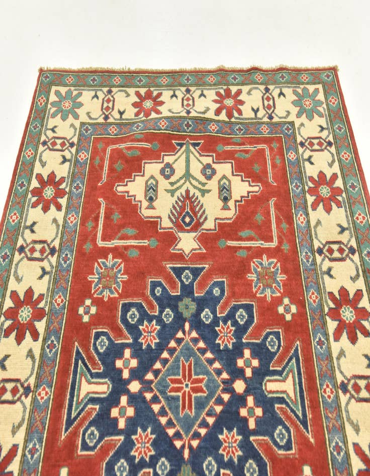 Detail image of  3' 10 x 5' 10  Hand Knotted Kazak Rug