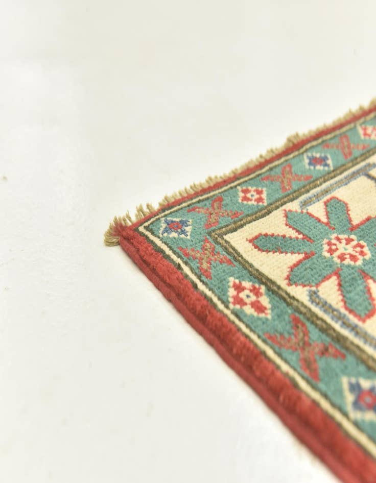 Detail image of  3' 10 x 5' 10  Hand Knotted Kazak Rug