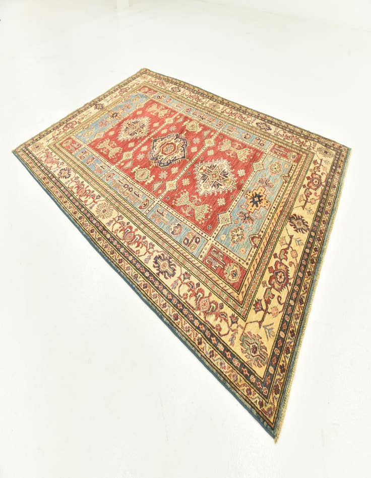 Detail image of  6' x 8' 7  Hand Knotted Kazak Oriental Rug