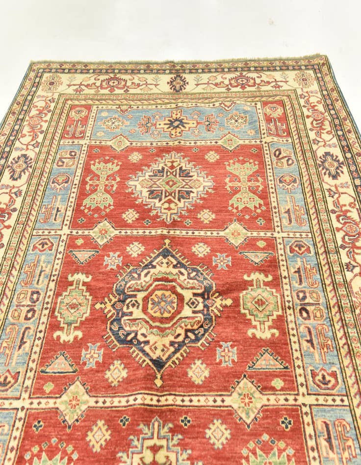 Detail image of  6' x 8' 7  Hand Knotted Kazak Oriental Rug