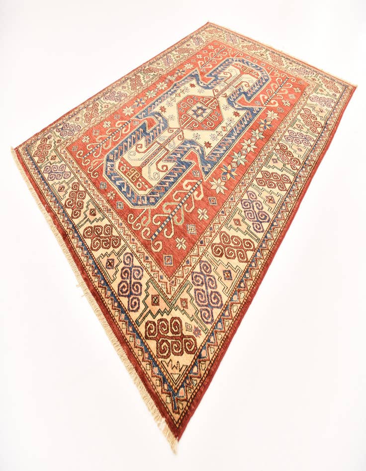 Detail image of  5' 9 x 8'  Hand Knotted Kazak Oriental Rug