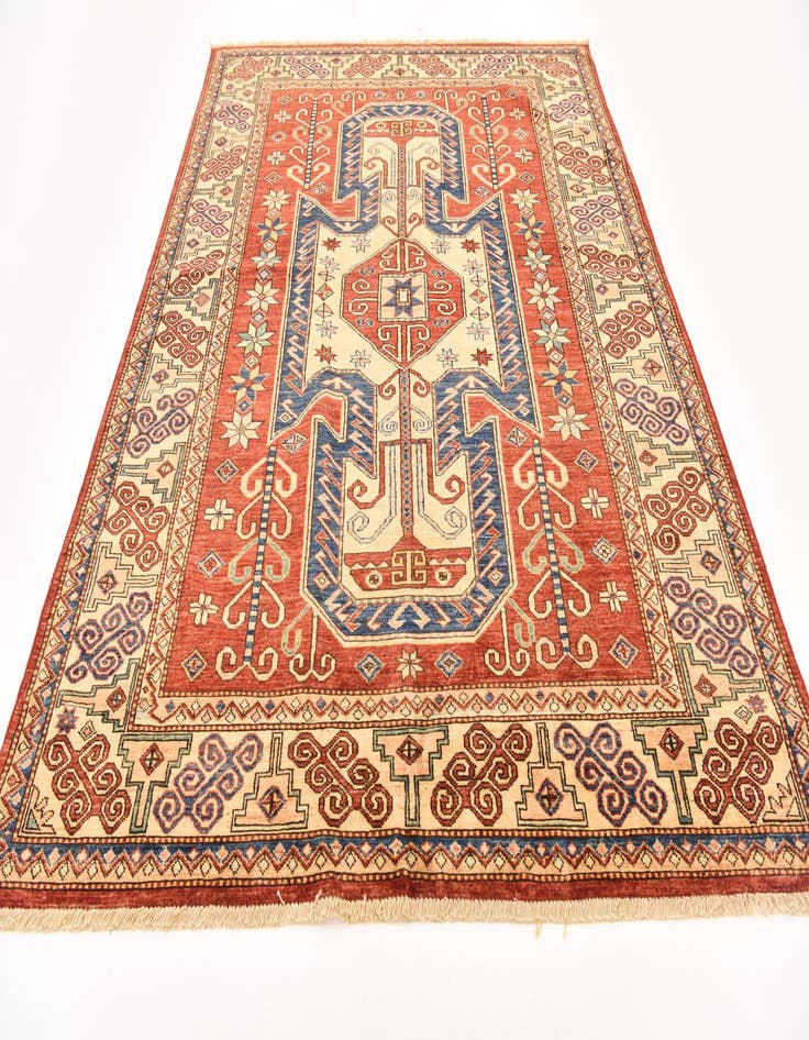 Detail image of  5' 9 x 8'  Hand Knotted Kazak Oriental Rug