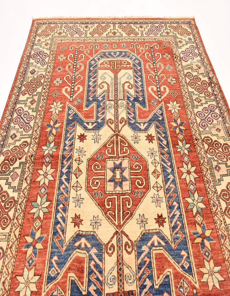 Detail image of  5' 9 x 8'  Hand Knotted Kazak Oriental Rug