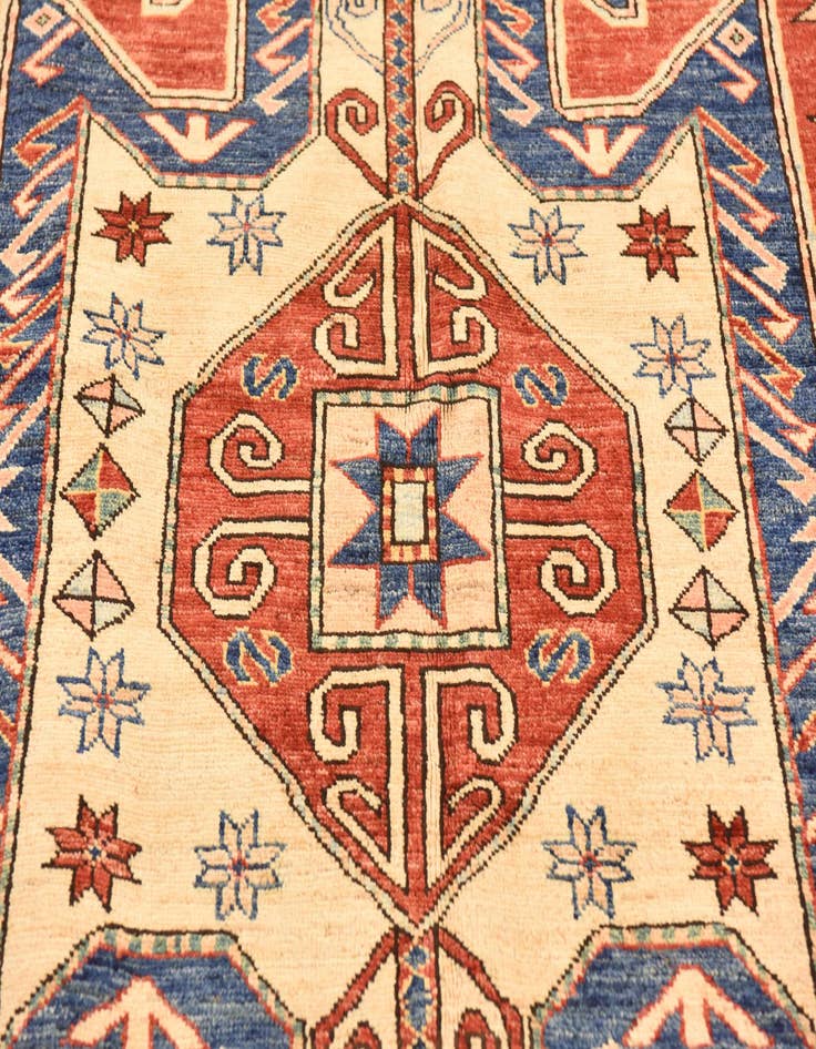 Detail image of  5' 9 x 8'  Hand Knotted Kazak Oriental Rug