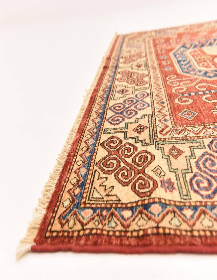 Detail image of  5' 9 x 8'  Hand Knotted Kazak Oriental Rug