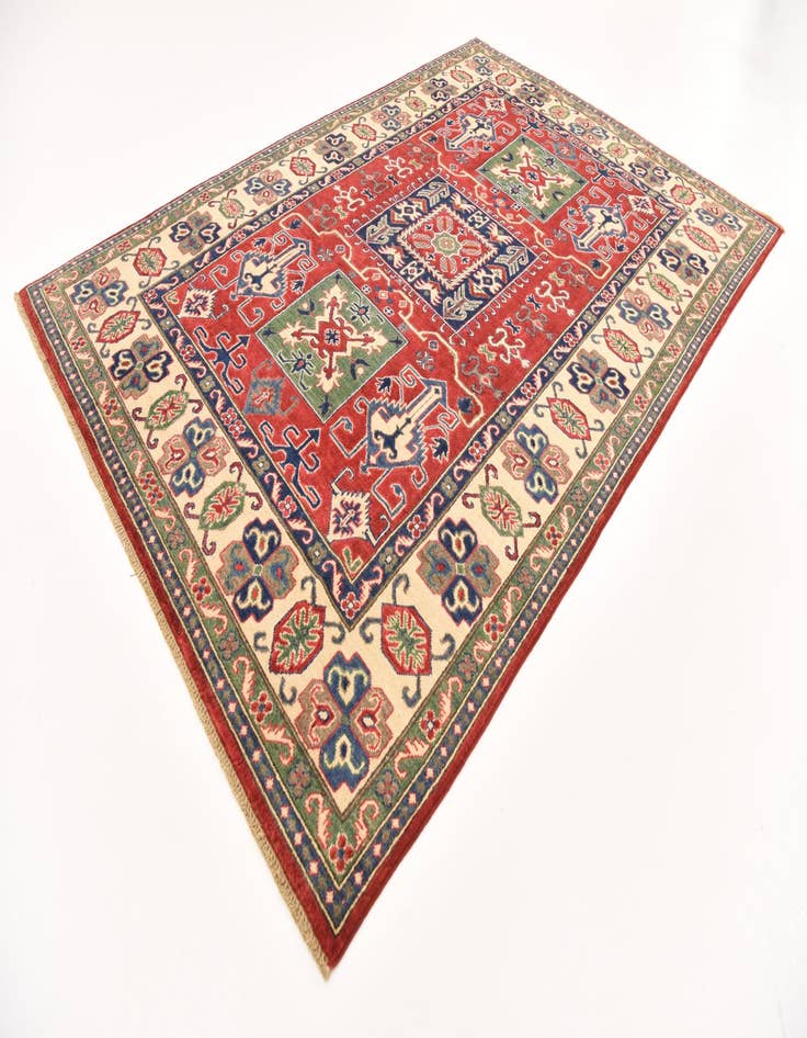 Detail image of  6' 1 x 8' 11  Hand Knotted Kazak Rug