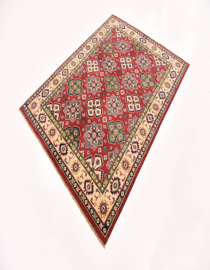 Detail image of  4' 9 x 6' 5  Hand Knotted Kazak Rug