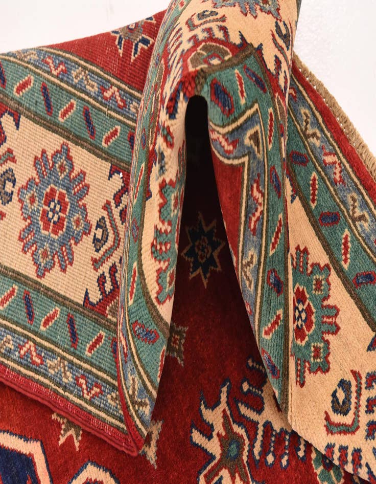 Detail image of  5' 7 x 8'  Hand Knotted Kazak Rug