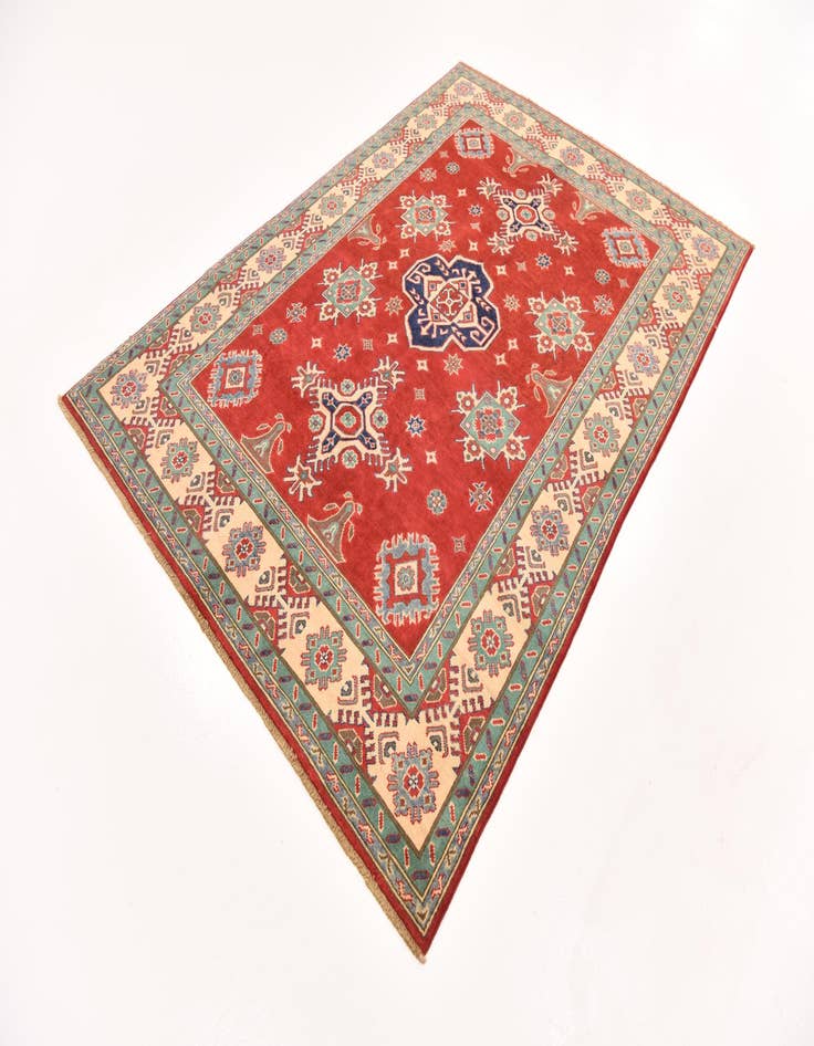 Detail image of  5' 7 x 8'  Hand Knotted Kazak Rug