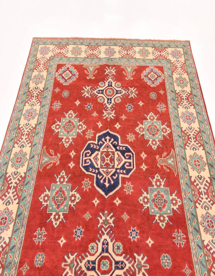 Detail image of  5' 7 x 8'  Hand Knotted Kazak Rug