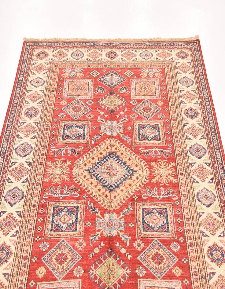 Detail image of  4' 11 x 6' 7  Hand Knotted Kazak Oriental Rug