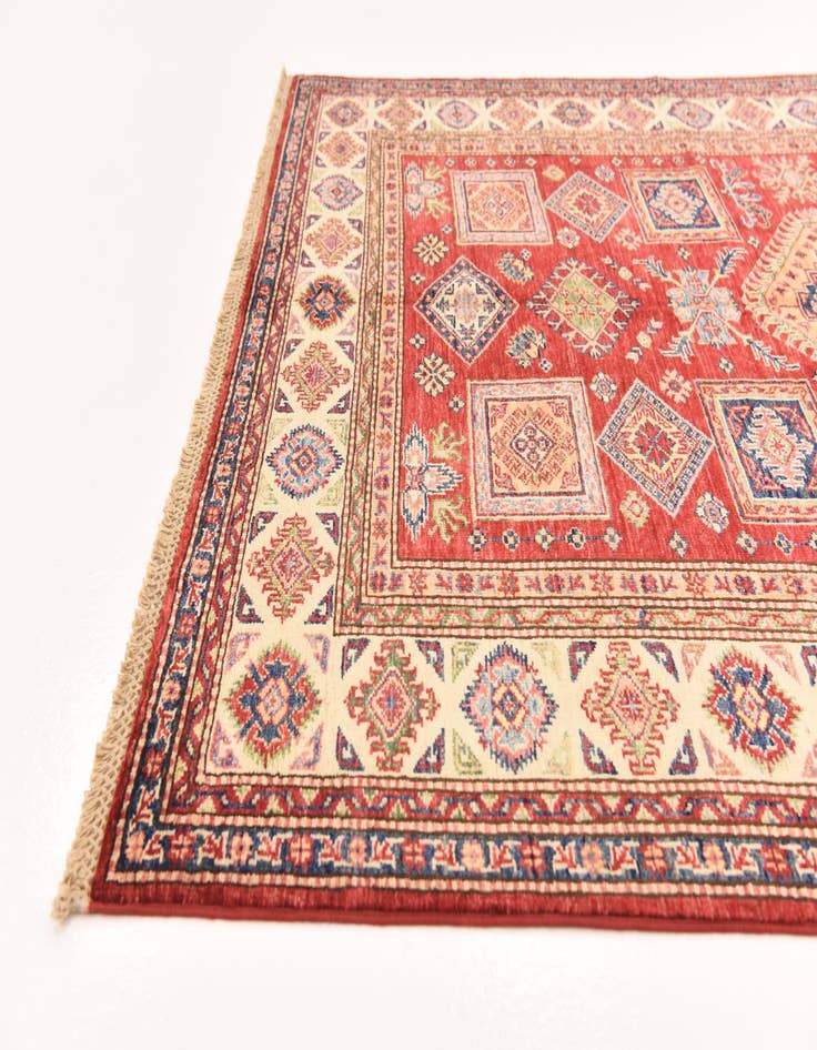 Detail image of  4' 11 x 6' 7  Hand Knotted Kazak Oriental Rug