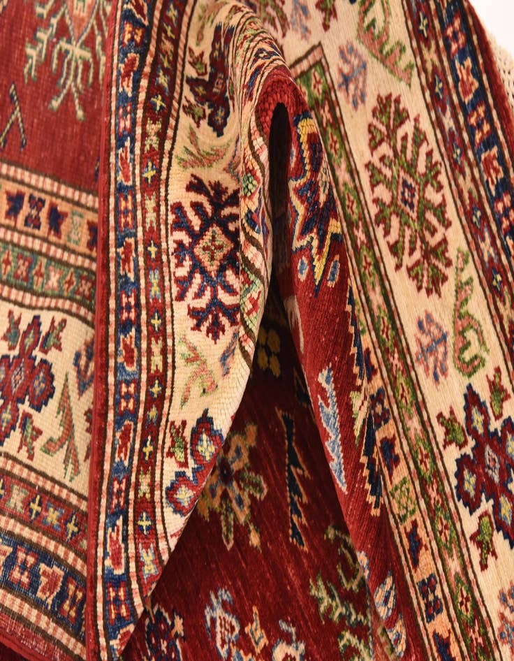 Detail image of  5' x 6' 3  Hand Knotted Kazak Oriental Rug