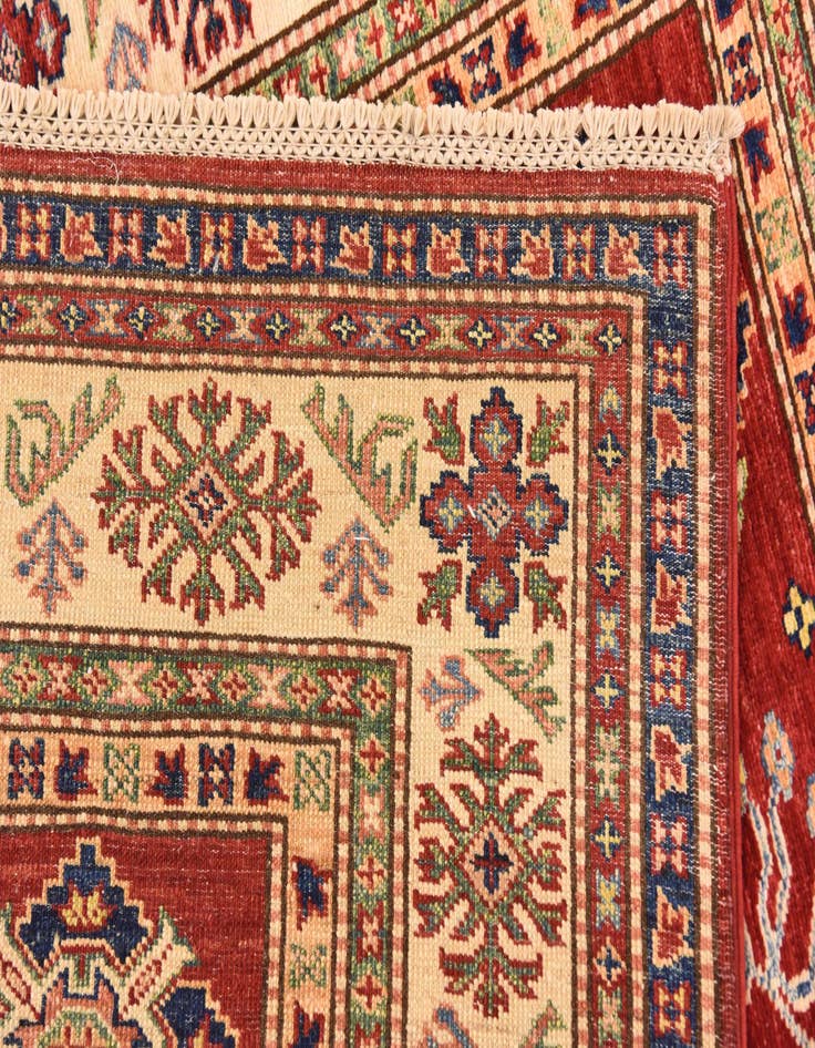 Detail image of  5' x 6' 3  Hand Knotted Kazak Oriental Rug