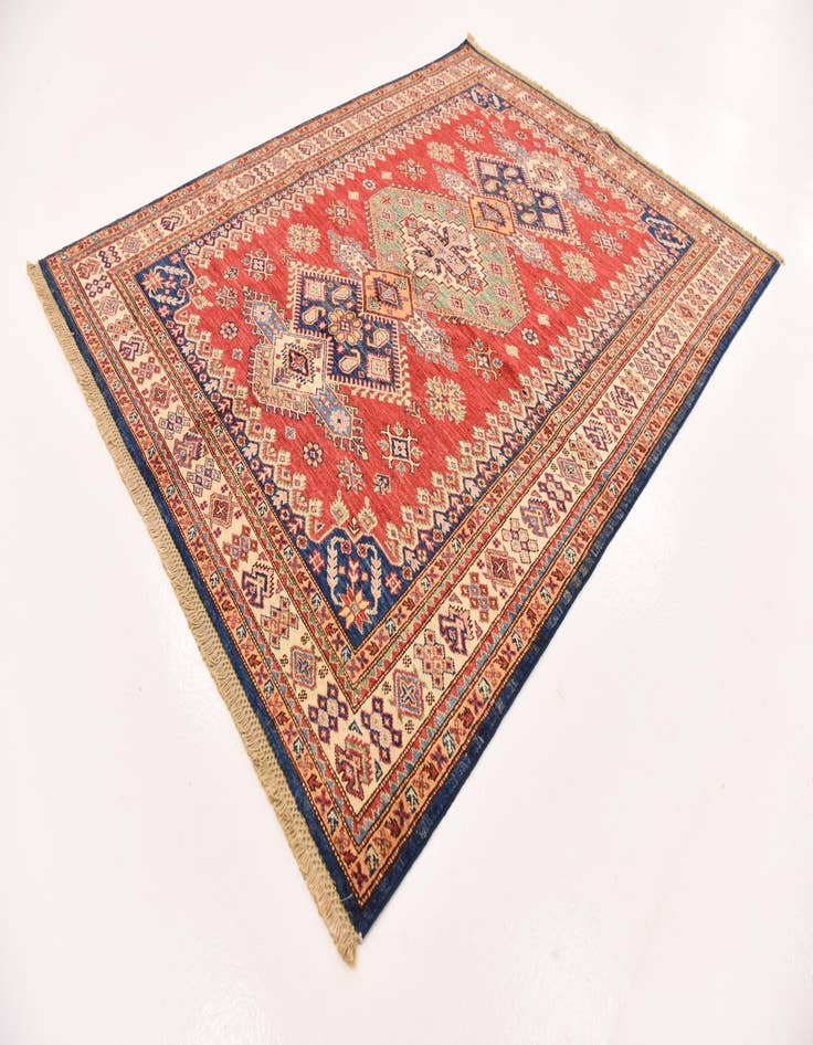 Detail image of  5' x 6' 6  Hand Knotted Kazak Oriental Rug