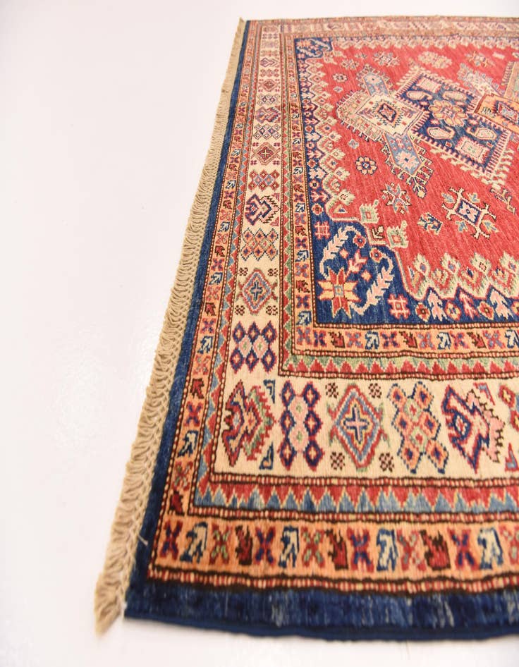 Detail image of  5' x 6' 6  Hand Knotted Kazak Oriental Rug
