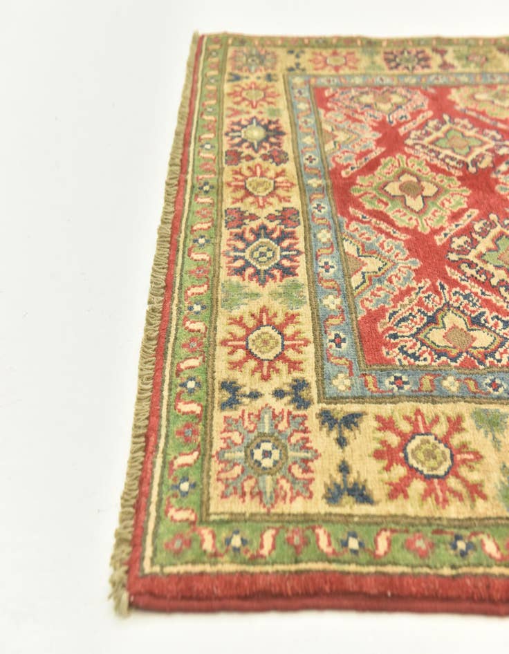 Detail image of  4' x 6' 4  Hand Knotted Kazak Rug