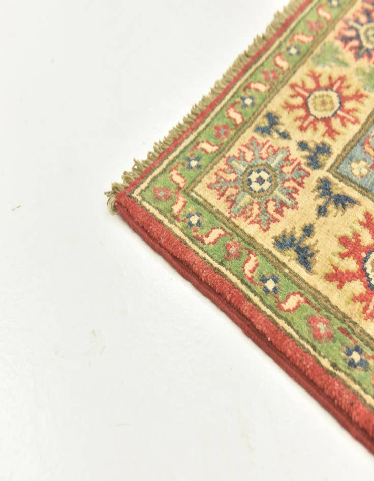 Detail image of  4' x 6' 4  Hand Knotted Kazak Rug