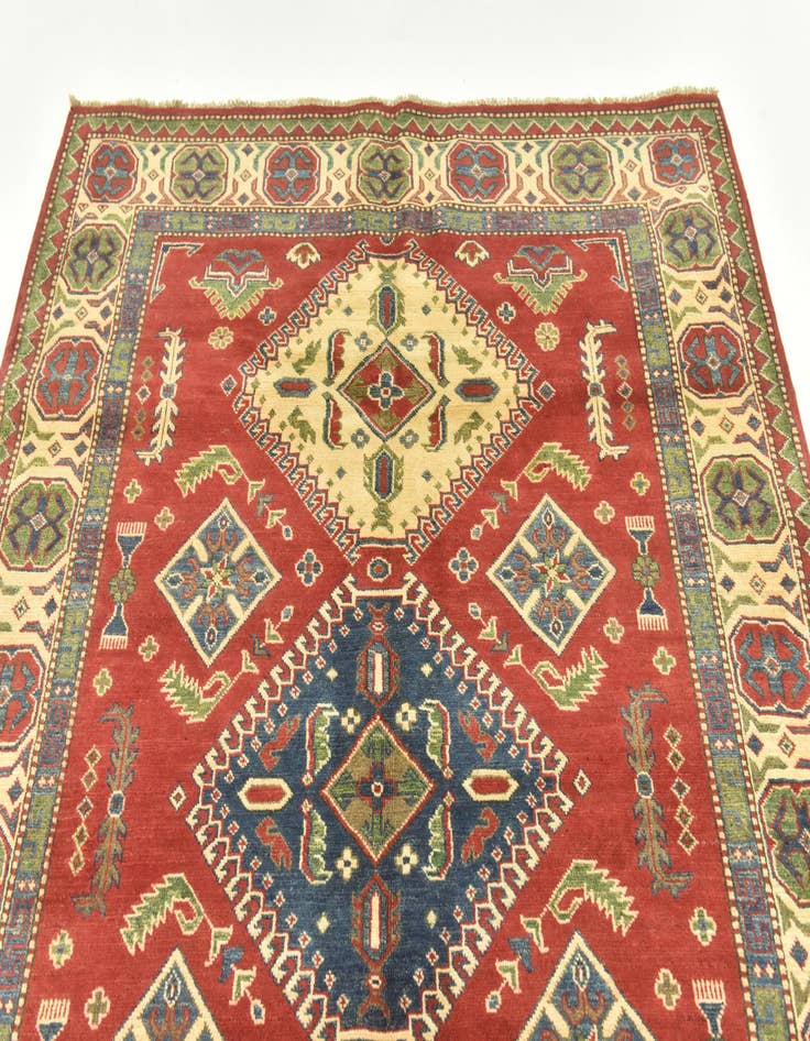 Detail image of  5' 4 x 7' 2  Hand Knotted Kazak Rug