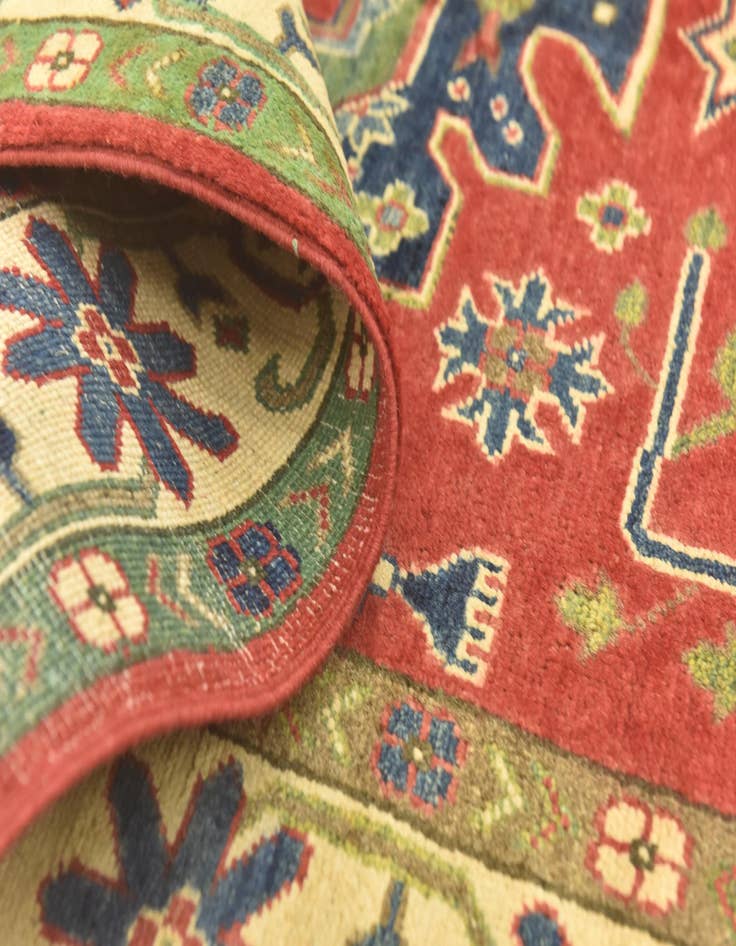 Detail image of  4' 3 x 6'  Hand Knotted Kazak Rug