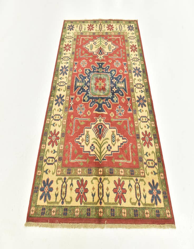 Detail image of  4' 3 x 6'  Hand Knotted Kazak Rug