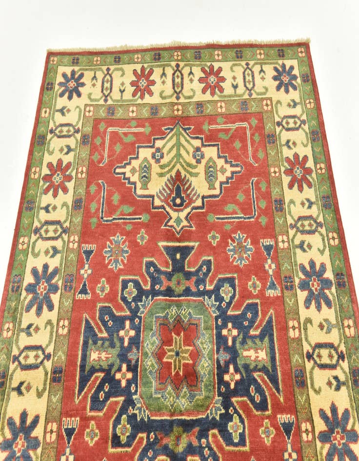 Detail image of  4' 3 x 6'  Hand Knotted Kazak Rug
