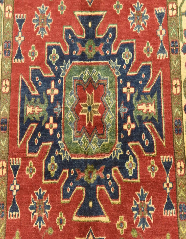 Detail image of  4' 3 x 6'  Hand Knotted Kazak Rug