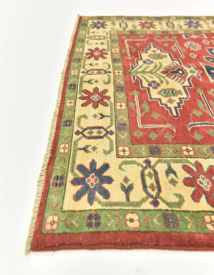 Detail image of  4' 3 x 6'  Hand Knotted Kazak Rug