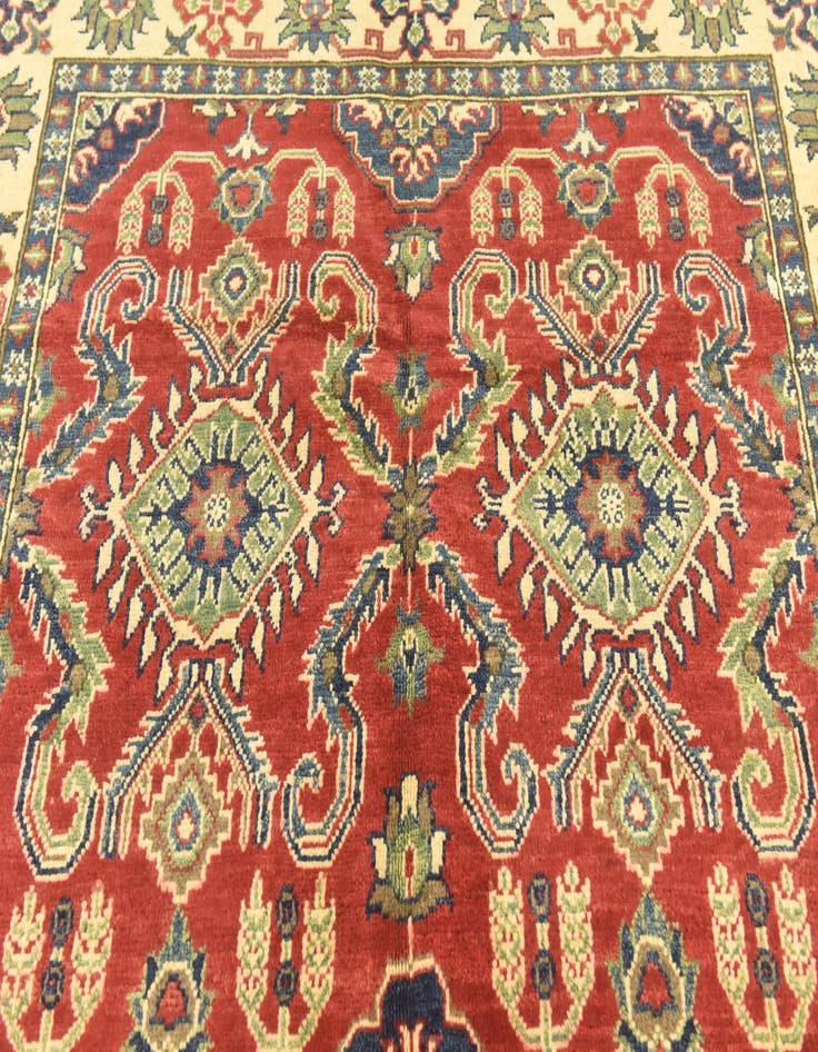 Detail image of  5' x 7' 3  Hand Knotted Kazak Rug