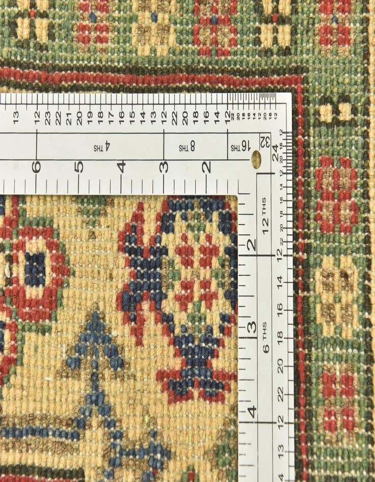 Detail image of  4' 1 x 6'  Hand Knotted Kazak Rug