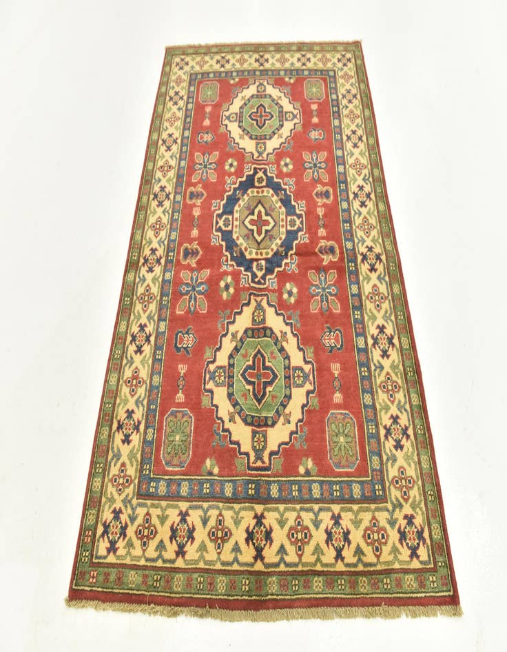 Detail image of  4' 1 x 6'  Hand Knotted Kazak Rug