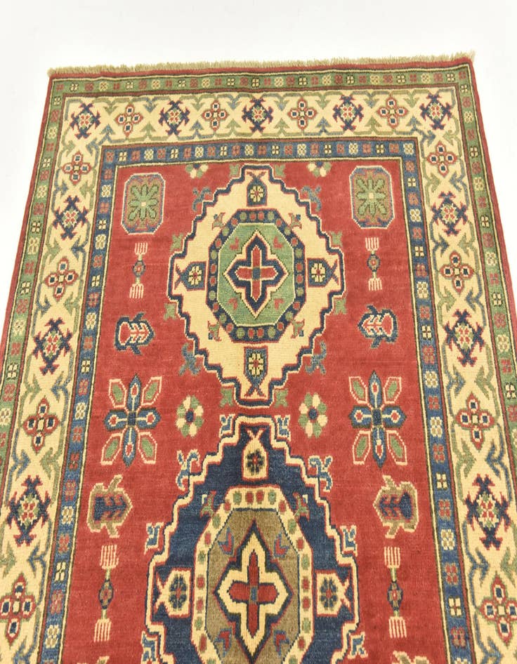 Detail image of  4' 1 x 6'  Hand Knotted Kazak Rug