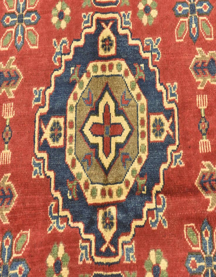 Detail image of  4' 1 x 6'  Hand Knotted Kazak Rug