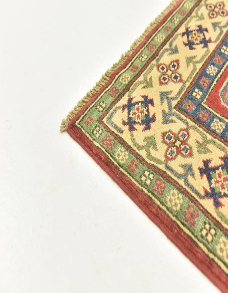 Detail image of  4' 1 x 6'  Hand Knotted Kazak Rug
