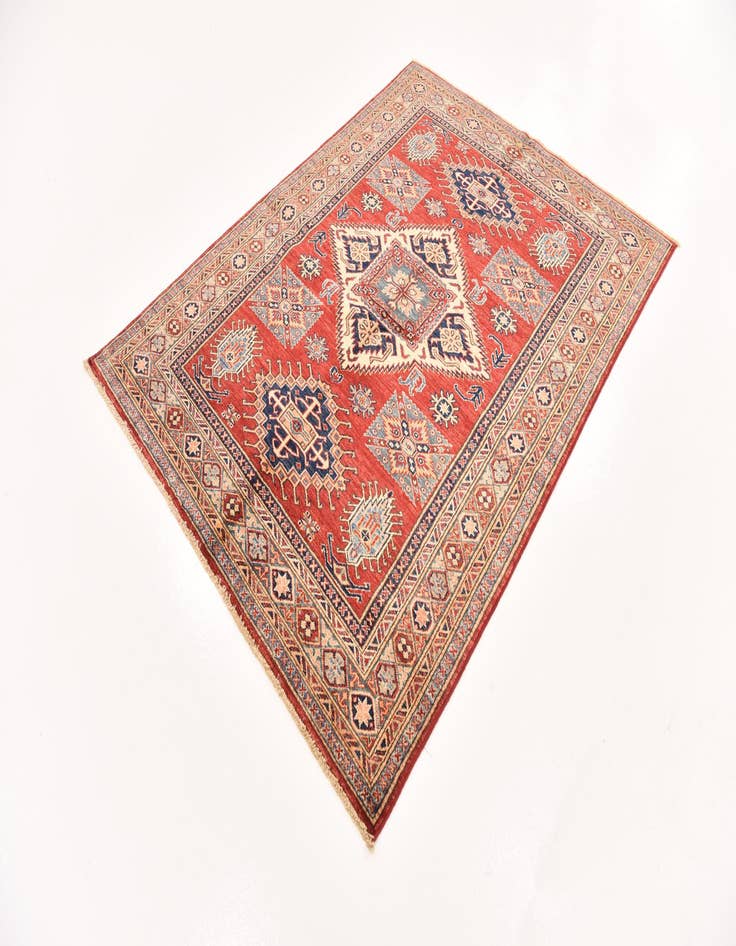 Detail image of  4' 11 x 6' 7  Hand Knotted Kazak Oriental Rug