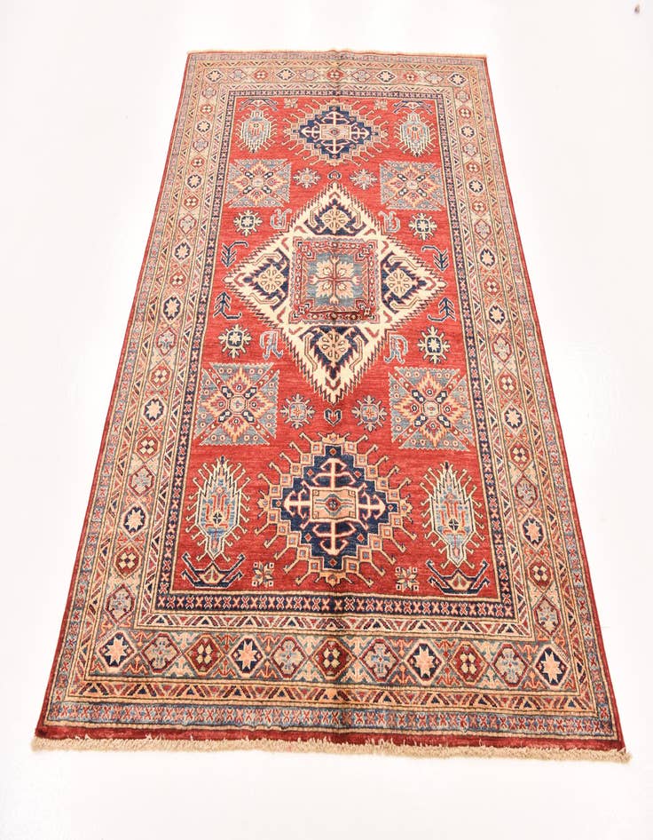 Detail image of  4' 11 x 6' 7  Hand Knotted Kazak Oriental Rug