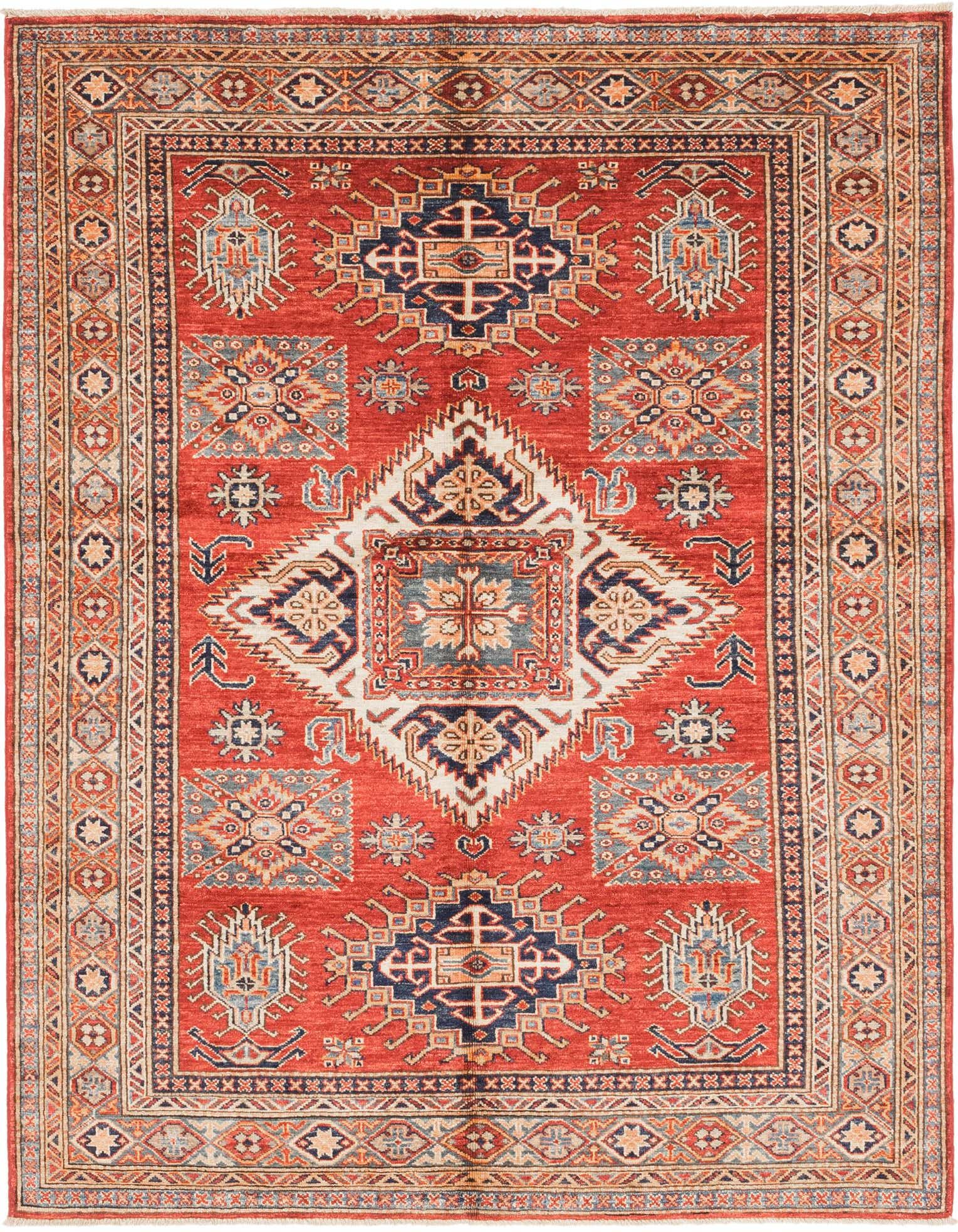 Primary image 4' 11 x 6' 7 Hand Knotted Kazak Oriental Rug