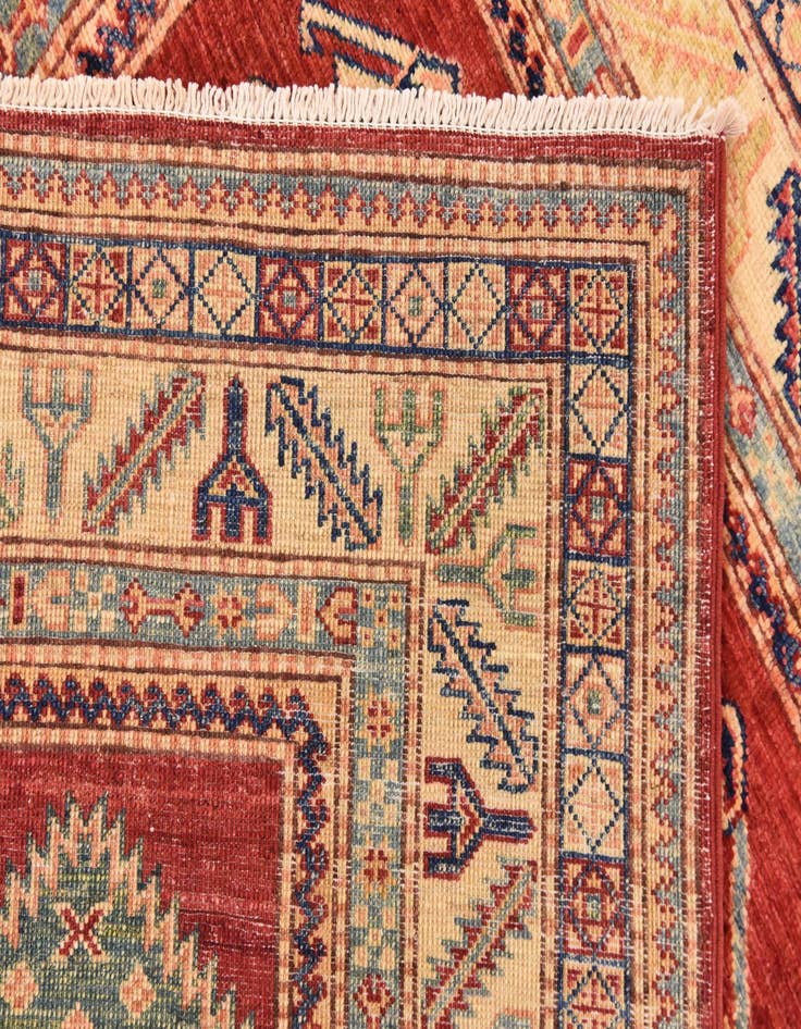 Detail image of  4' 10 x 6' 7  Hand Knotted Kazak Oriental Rug