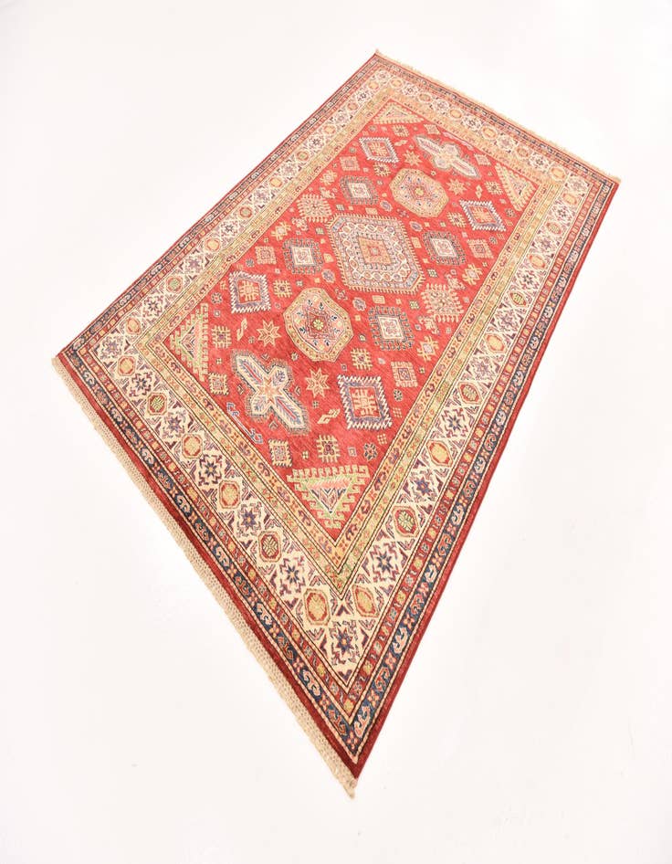 Detail image of  5' 7 x 8'  Hand Knotted Kazak Oriental Rug