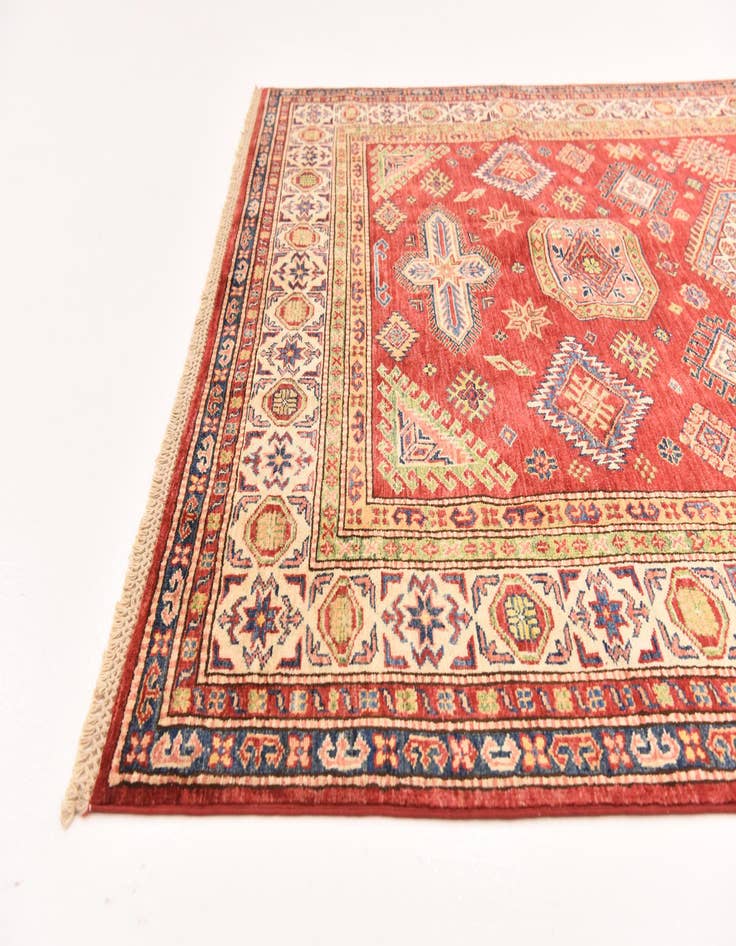 Detail image of  5' 7 x 8'  Hand Knotted Kazak Oriental Rug